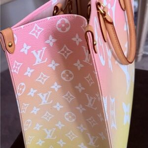 Louis Vuitton Pink and Yellow Monogram Tote